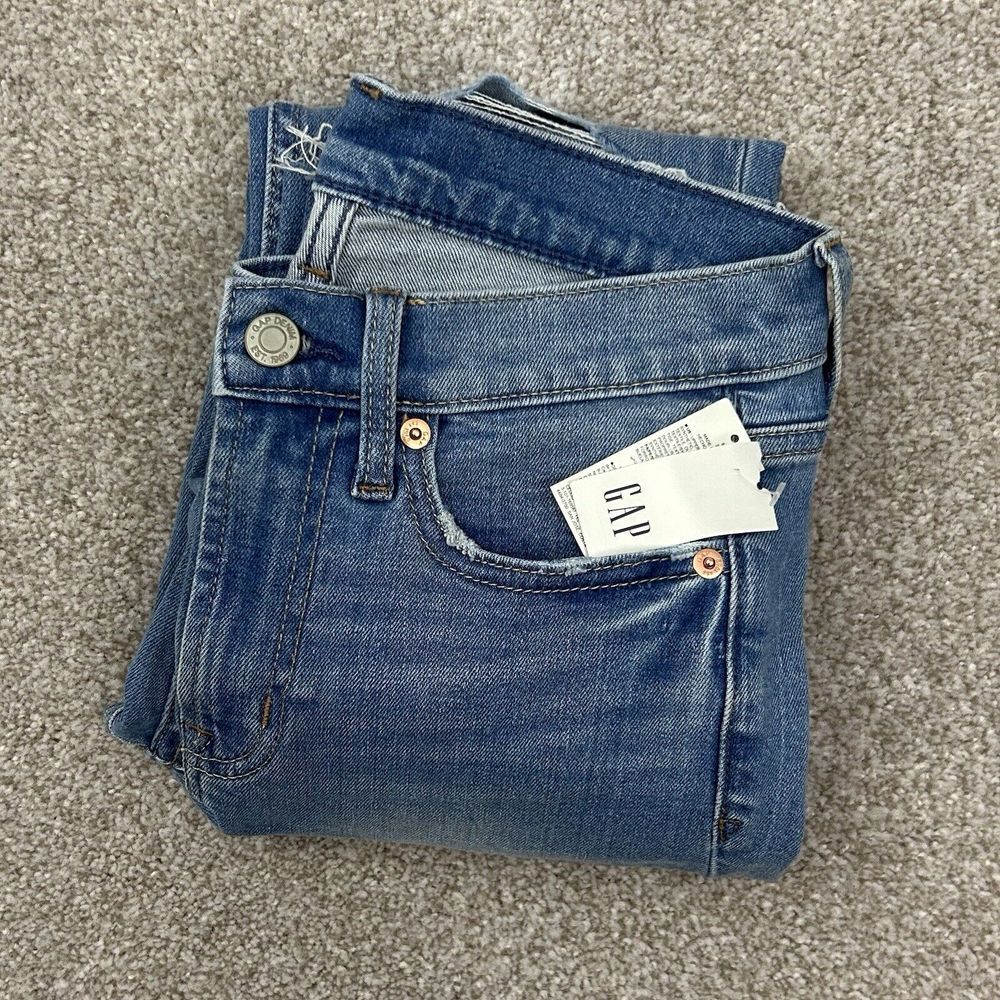 GAP Jeans Women's Size 25-0R Vintage Slim Mid Rise Denim Jeans‎ Raw Hem NEW